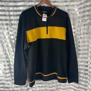 Alfani Black/Gold Quarter Zip Up Sweater